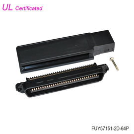 Type de rabattement connecteur de Pin Centronics Connector Male IDC du noir 64 avec la couverture en plastique