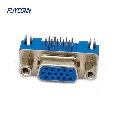 Connecteurs D-sub haute densité 15 broches, connecteur HD DB femelle à Angle droit pour PCB