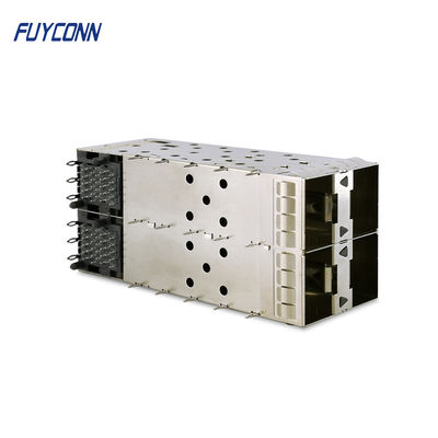 SFP+ 2x2 Press-Fit Connector 80pin Dual Port with Lightpipe