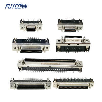 Le connecteur SCSI féminin de PCB 1,27 mm à angle droit 14P 20P 26P 36P 50P 68P 100P SCSI