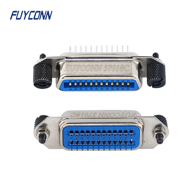 Carte PCB verticale 2.16mm de connecteur Centronics du mâle 24pin IEEE488 avec les vis noires