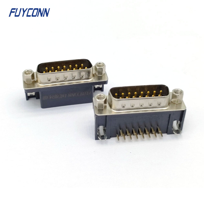 Le mâle à angle droit de connecteur de la carte PCB D-SUB branchent le sous-marin 15 Pin Connector (9.4mm) de D