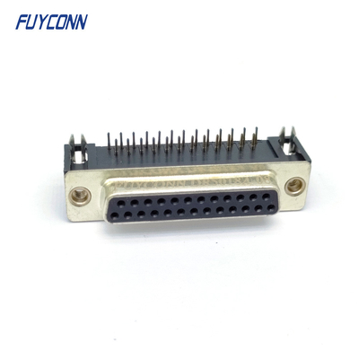 connecteur à angle droit de la carte PCB D-SUB de connecteur femelle du DB 25pin (8.08mm)