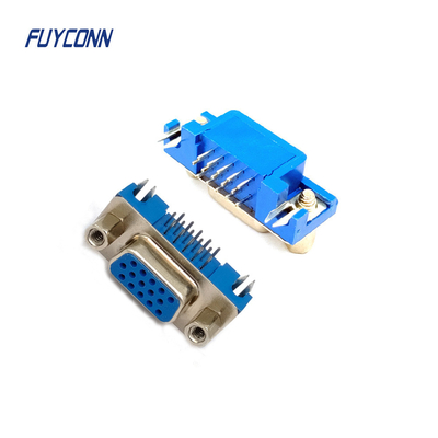 Connecteur femelle à angle droit de carte PCB de 15 connecteurs de Pin Hight Density D-sous