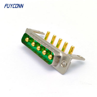 5w5 haut connecteur d'alimentation, connecteur masculin à angle droit de soudure D-sous