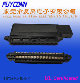 Connecteur femelle Centronics d'entrée de côté de prise de 64 bornes IDC avec la couverture en plastique