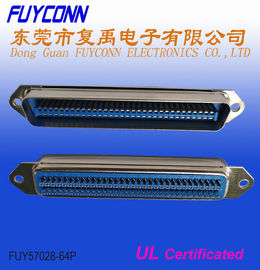 PBT 64 Pin Centronics Connector, connecteur du mâle DDK de soudure a certifié l'UL