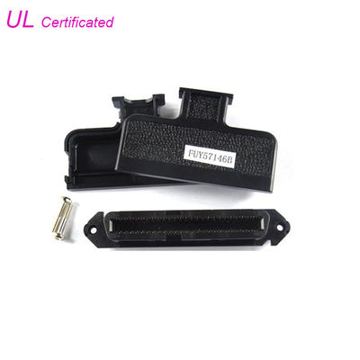 type femelle de Centronic 50 Pin Connector IDC de Telco de lancement de 2.16mm 25 paires de connecteur avec la couverture en plastique de noir de 180 degrés