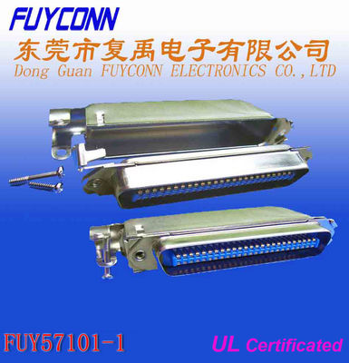 Soudure de DDK 50 Pin Centronic Ribbon Cable Connector avec la couverture en métal
