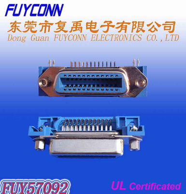 connecteurs femelles à angle droit de champion de carte PCB de 14 24 36 50 Pin Centronic avec le verrou de ressort