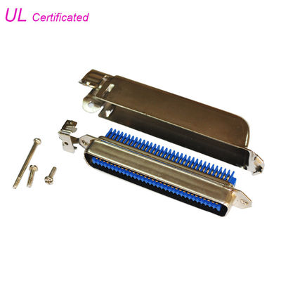 90 le connecteur masculin de Pin Amphenol IDC du degré 64 32 paires branchent avec la couverture en métal de 90 degrés