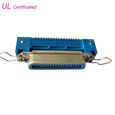 Le connecteur femelle à angle droit de carte PCB Centronic de 14 bornes avec la serrure de boad et la caution coupent