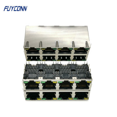 Carte PCB RJ45 Jack Connector de Pin Female des ports 64 du bronze de phosphore 2x4 8