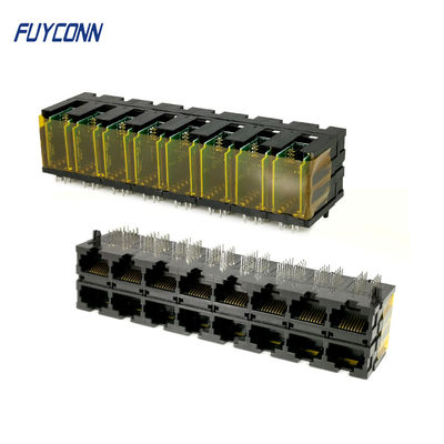 La carte PCB 2x8 met en communication 16*10P 160 le connecteur de Pin RJ45 avec le terminal à angle droit