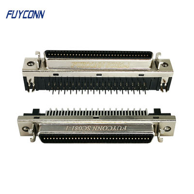 type femelle à angle droit de NC de connecteur de la carte PCB 1.27mm de connecteur de 68Pin SCSI avec le cintre de Fixness