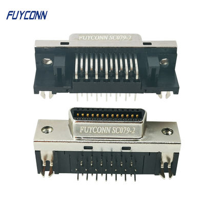 Connecteur femelle de carte PCB SCSI de la goupille à angle droit MDR du connecteur 26