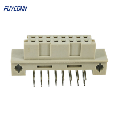 DIN41612 la femelle 2 rame le connecteur de carte PCB Eurocard de 16 Pin Right Angle